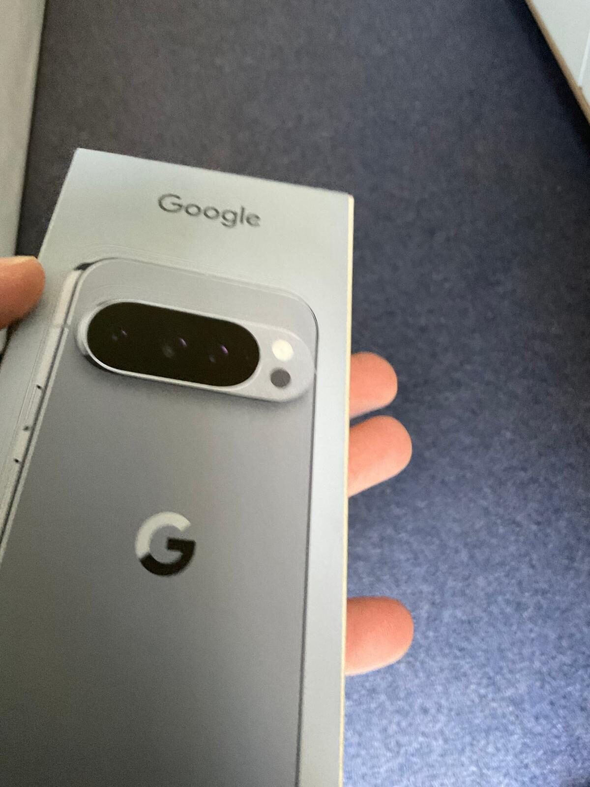 Pixel held in hand showing the rear camera bar