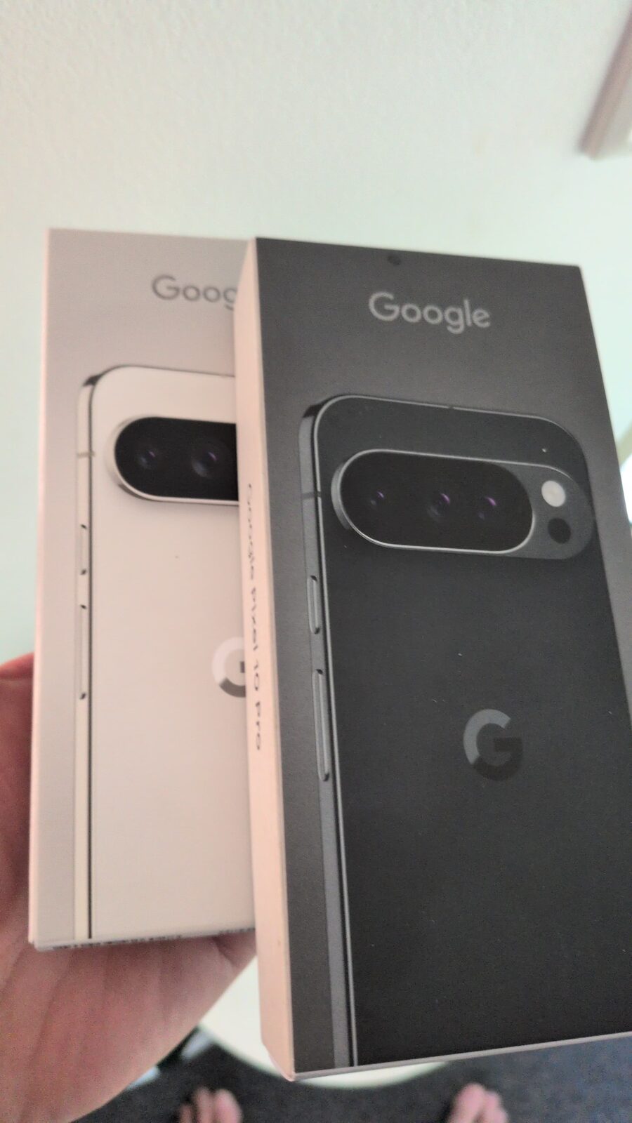 Two boxed Pixels in obsidian and porcelain