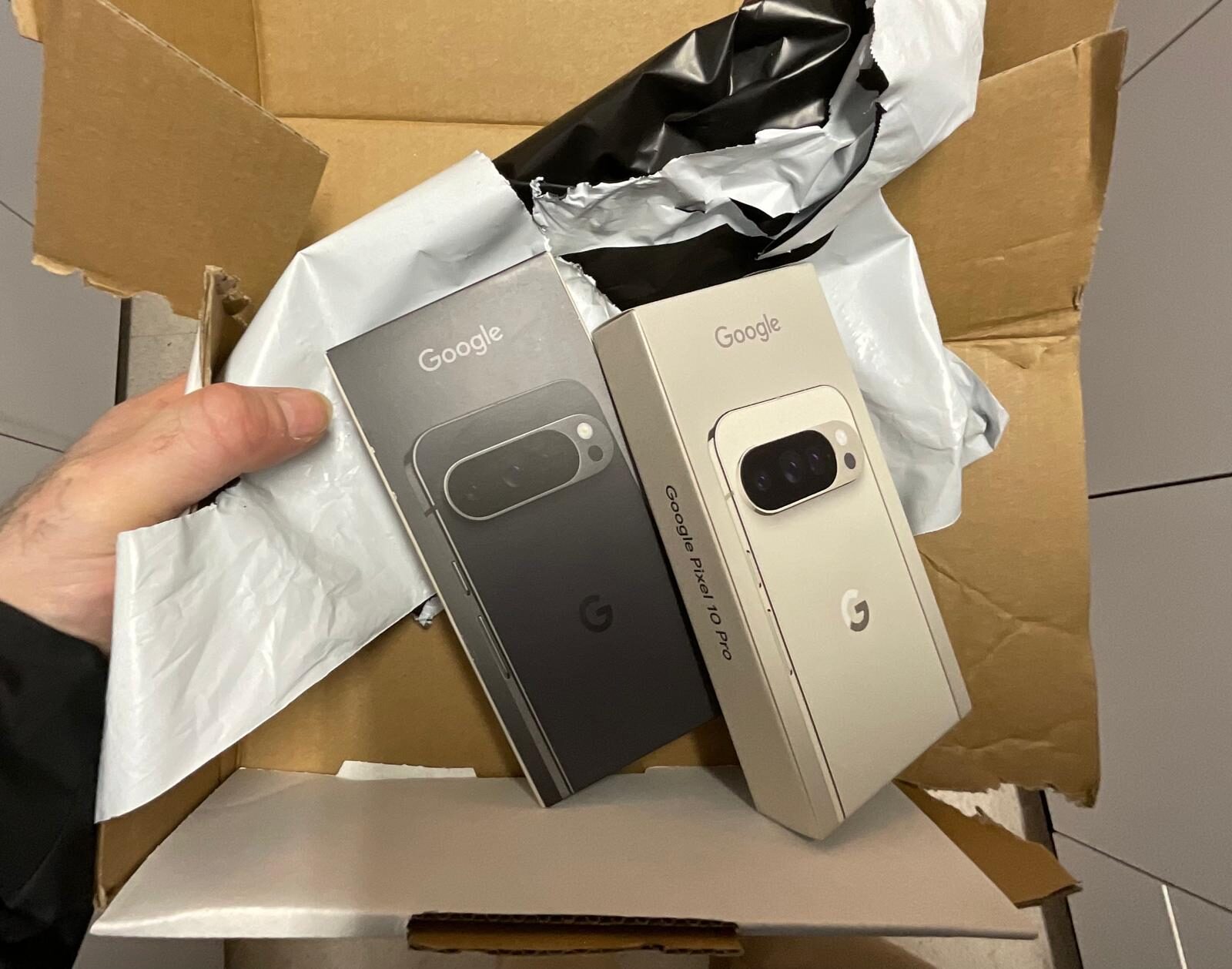 Pixel box lifted from protective packaging